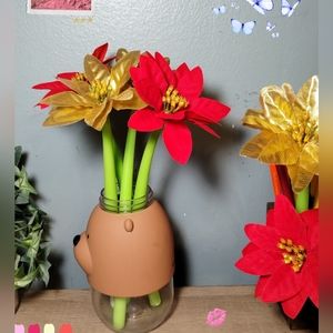 Poinsettia Flower Pen×2